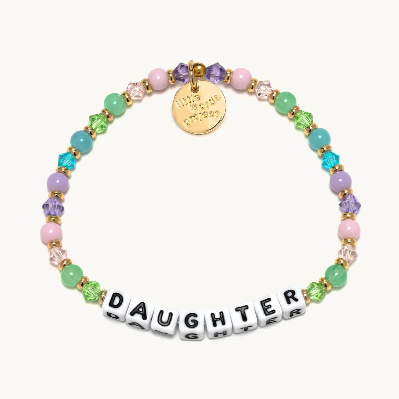 Best bangle bracelets with hammered gold finishes for a textured, rustic feel-Little Words Project Daughter Bracelet - Gumdrop