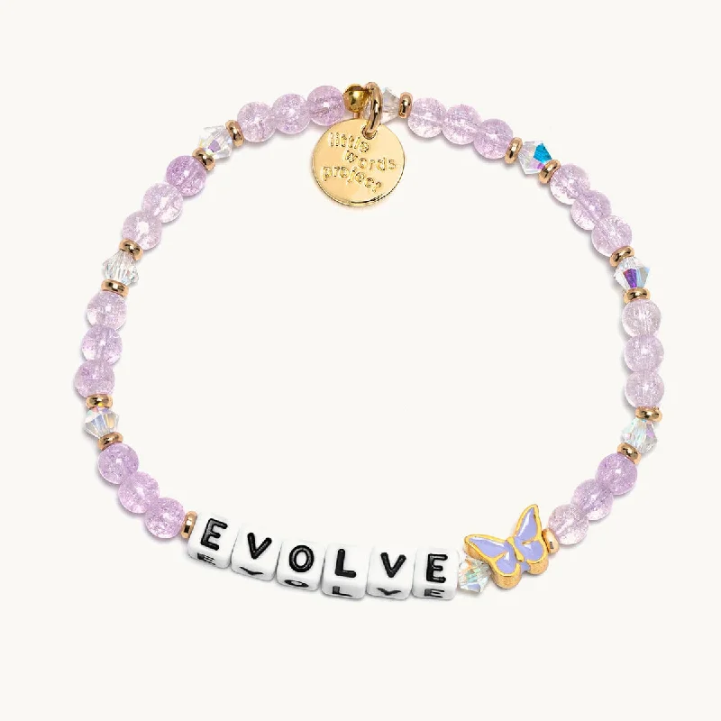 Best bangle bracelets with engraved inspirational quotes for an uplifting and stylish gift-Little Words Project Evolve Butterfly Bracelet