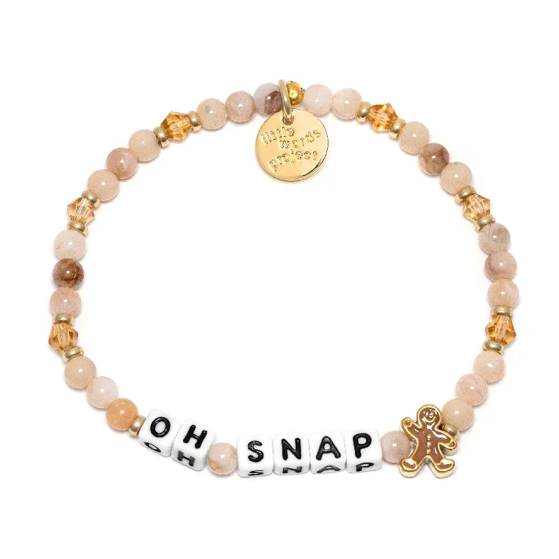 Luxury bangle bracelets with diamond accents for a sparkling, high-end accessory-Little Words Project Oh Snap Gingerbread Bracelet