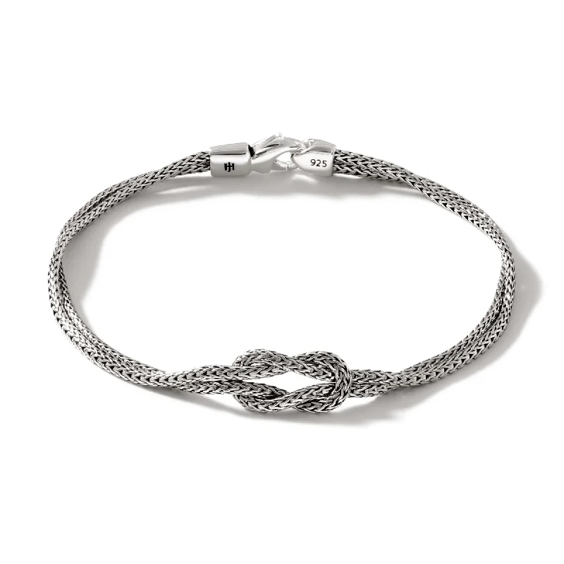 Simple bangle bracelets with smooth matte finishes for a subtle and modern style-Love Knot Bracelet