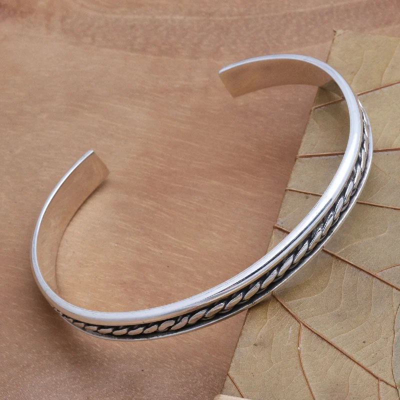 Best bangle bracelets with gold-filled material for an affordable luxury option-Measure by Measure Sleek Hand Crafted Sterling Silver Cuff Bracelet