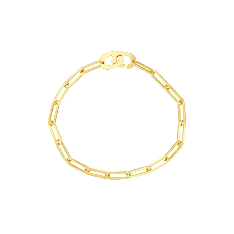 Best bangle bracelets with infinity symbols for a design full of meaning and charm-Octagon Clasp Paper Clip Bracelet