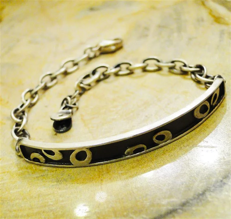 Best bangle bracelets with infinity symbols for a design full of meaning and charm-Oxidized Sterling Silver "Seed" Bracelet