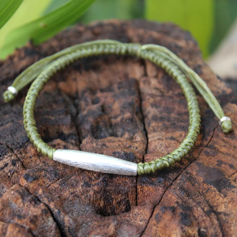 Lightweight bangle bracelets with subtle shimmer for an understated yet elegant look-Peaceful Jungle Hill Tribe Silver Braided Bracelet