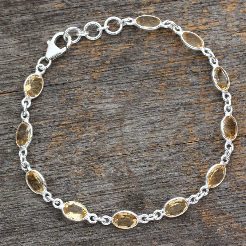 Best bangle bracelets with minimalist geometric designs for a contemporary, edgy look-Romantic Yellow Tennis Bracelet