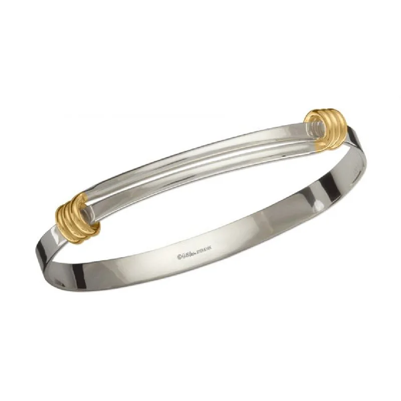 Best bangle bracelets with crystal inlays for a sparkling, glamorous appearance-Silver & Gold Bangle Bracelet