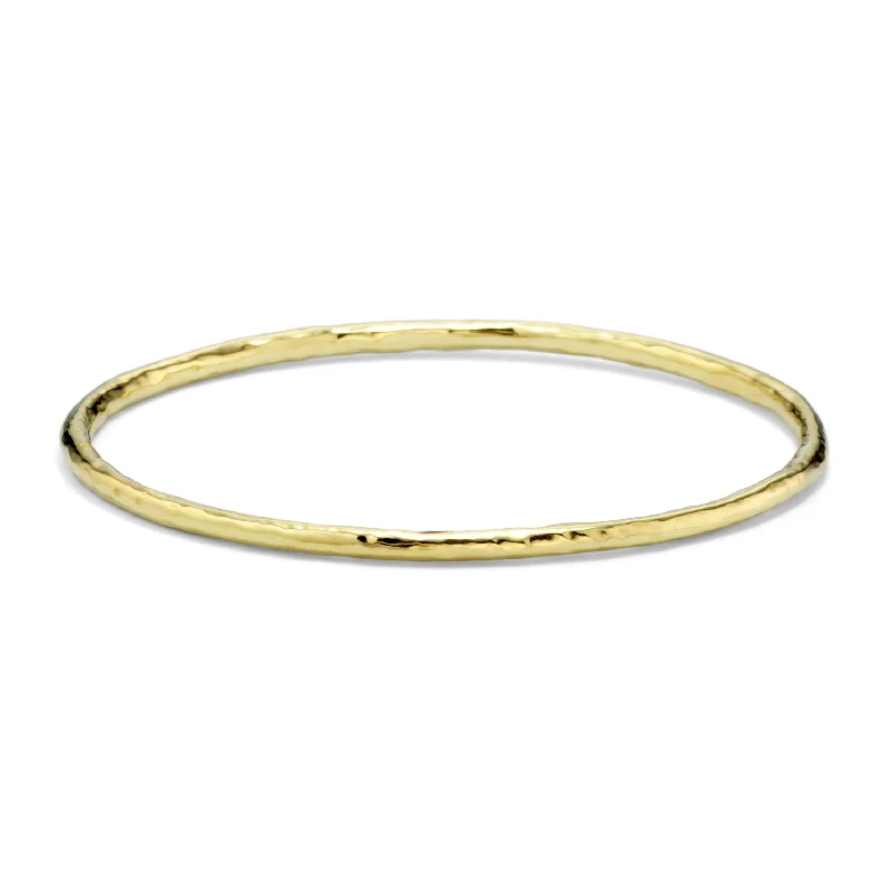 Best bangle bracelets with infinity symbols for a timeless and meaningful design-Small Hammered Bangle in 18K Gold