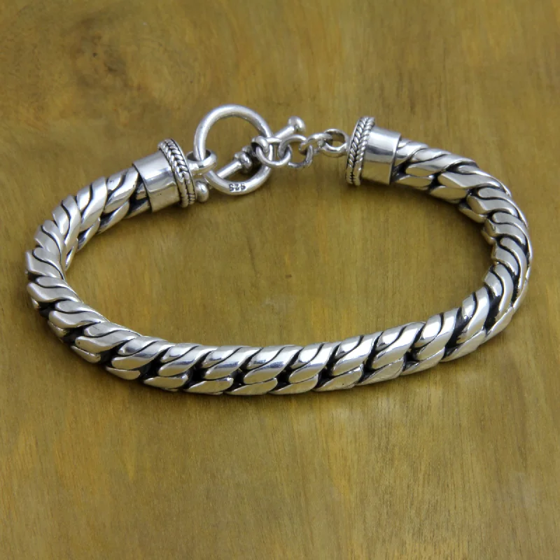 Best bangle bracelets with stacked designs for a trendy and fashionable look-Strength Sterling Silver Braided Bracelet