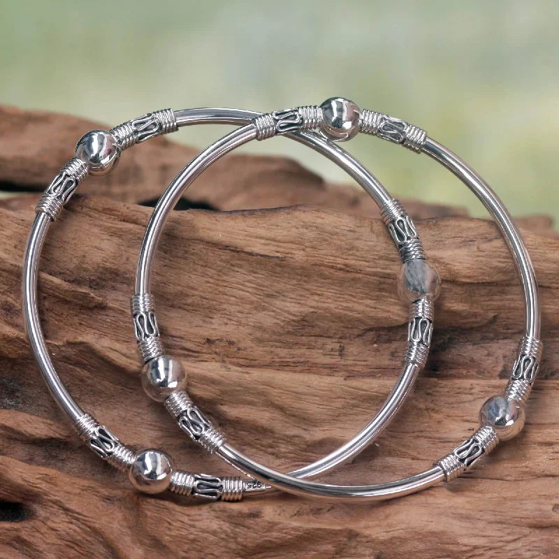 Best bangle bracelets with infinity symbols for a design full of meaning and charm-Ubud Moons Sterling Silver Bangle Bracelet