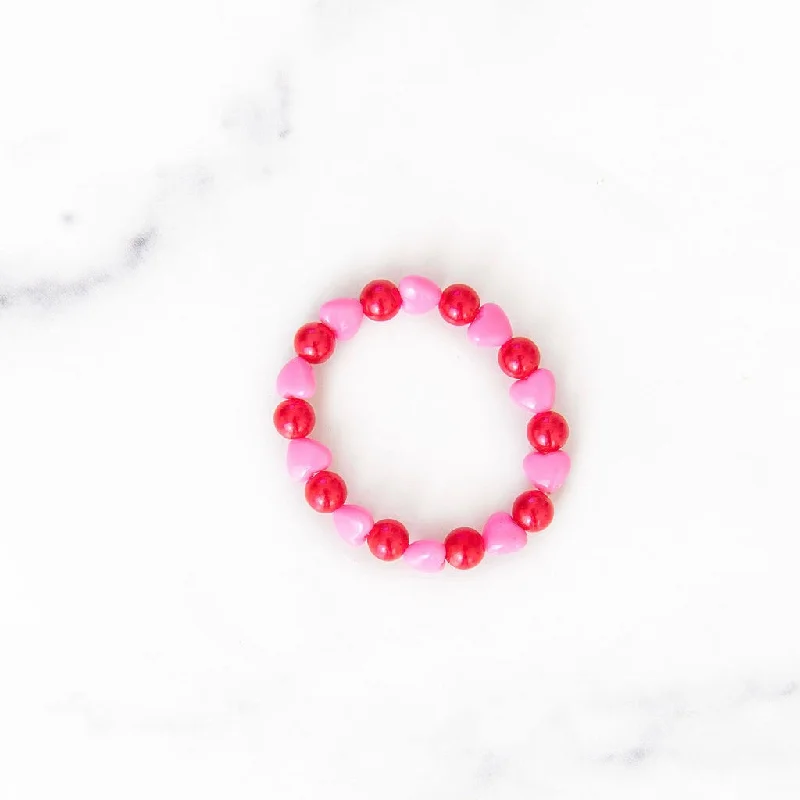 Wide bangle bracelets with bright gemstone accents for a bold, vibrant style-UR A CUTIE Pink and Red Bracelet