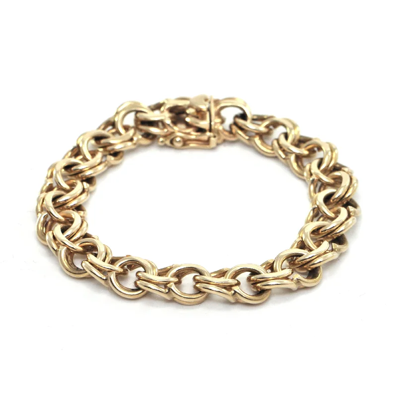 Bangle bracelets with open-ended designs for a modern and adjustable fit-Vintage 14K Yellow Gold Bismark Link Bracelet