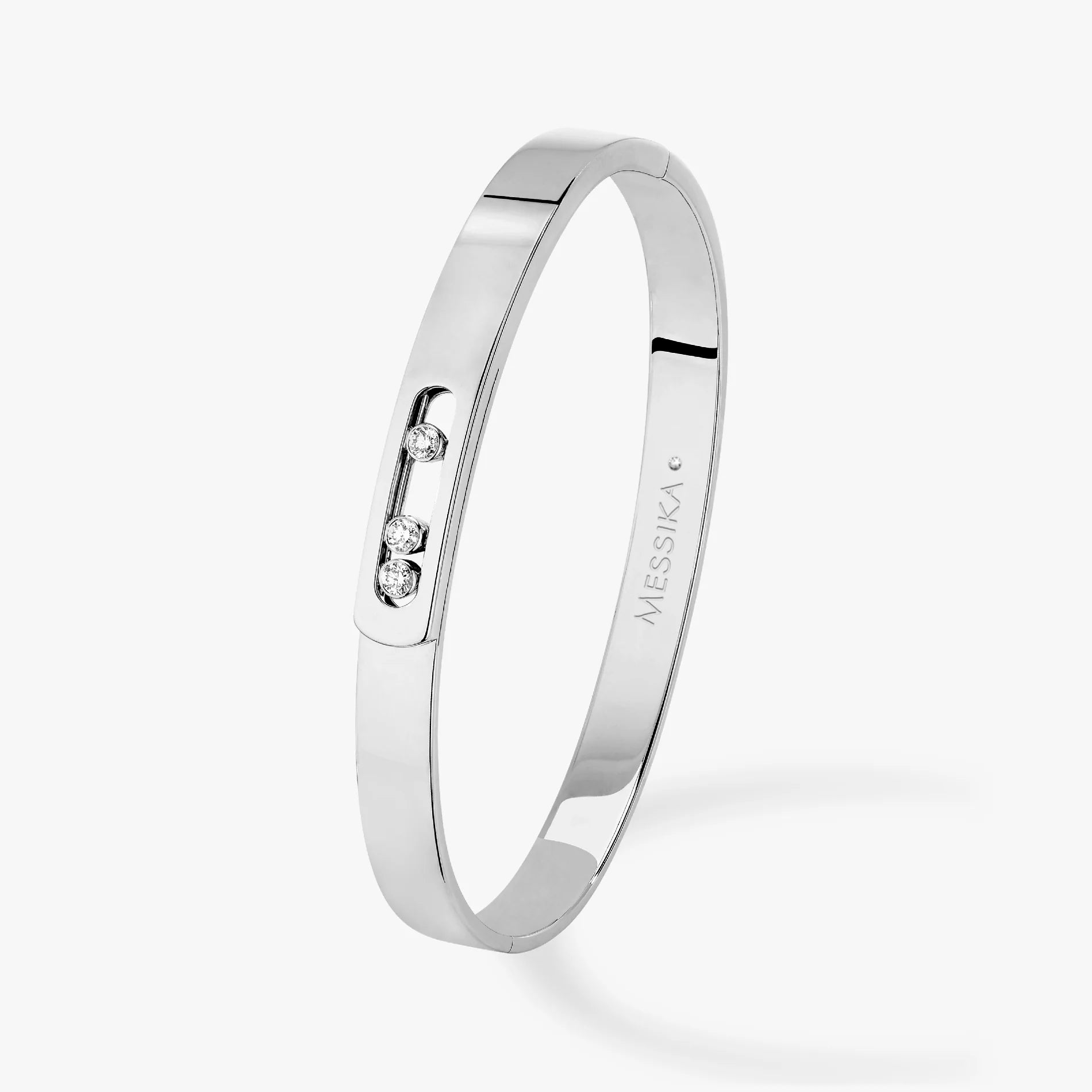 Bangle bracelets with hand-painted designs for an artistic and colorful look-0.15ctw White Gold Diamond Bangle Bracelet