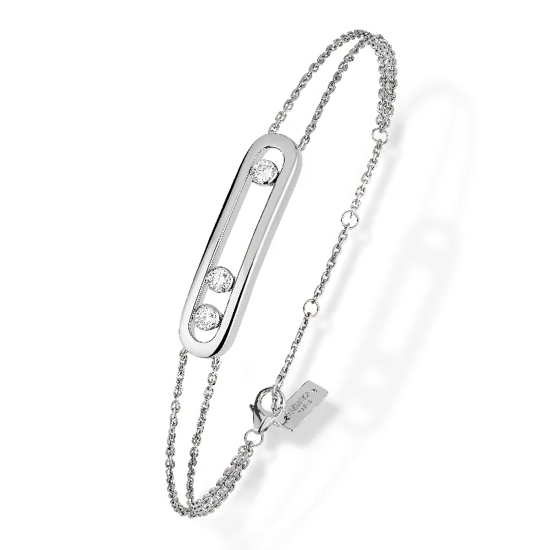 Best bangle bracelets with pastel enamel for a soft and delicate aesthetic-0.25ctw White Gold Diamond Bracelet